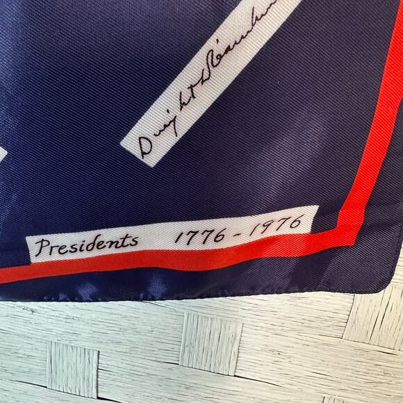 Scarf bicentennial, presidents name, scarf, blue red white patriotic novelty ￼ - Picture 2 of 7